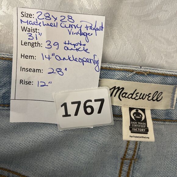 Madewell Women's The Curvy Perfect Vintage Jean Size 28 Relaxed EUC - Picture 8 of 11